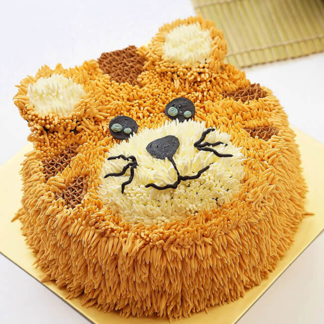 Bánh sinh nhật hổ con và động vật rừng xanh đẹp nhất tặng bé trai tuổi dần  9606 - Bánh fondant