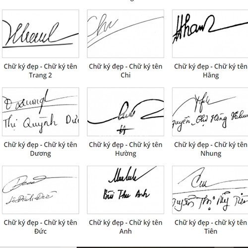 Các kiểu chữ ký đẹp, đơn giản, hợp phong thủy, 1001 mẫu chữ ký đẹp ...