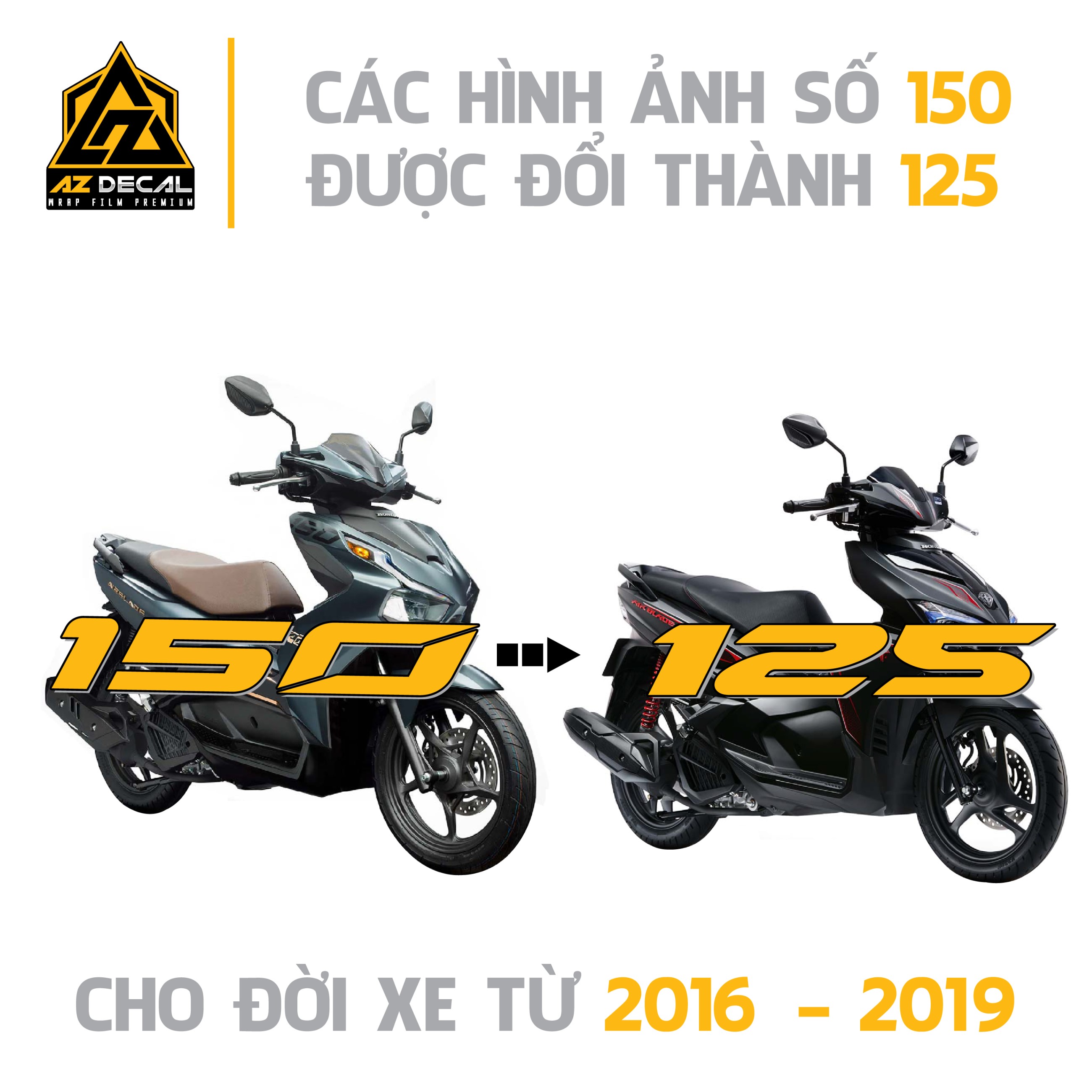 AB 2019 Sơn full xe màu trắng ngọc trai