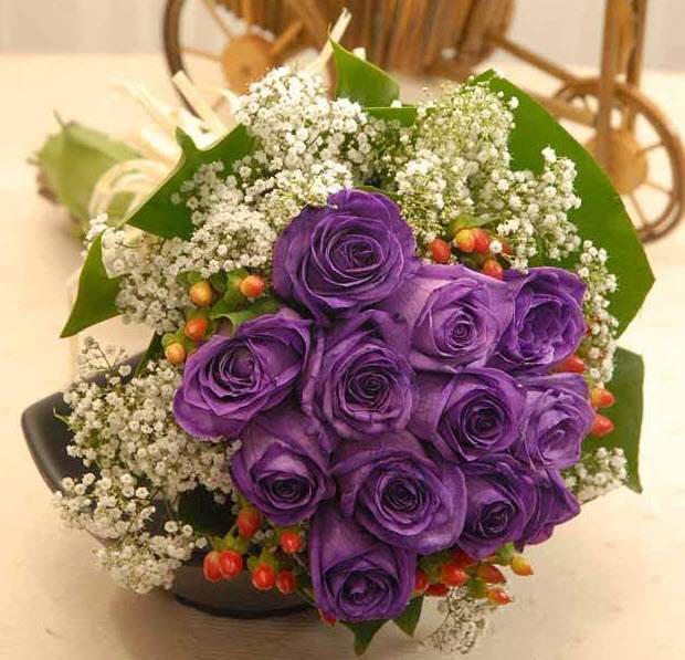 HOA SINH NHẬT  Lẵng hoa màu tím sang trọng chúc mừng sinh nhật mẹ yêu