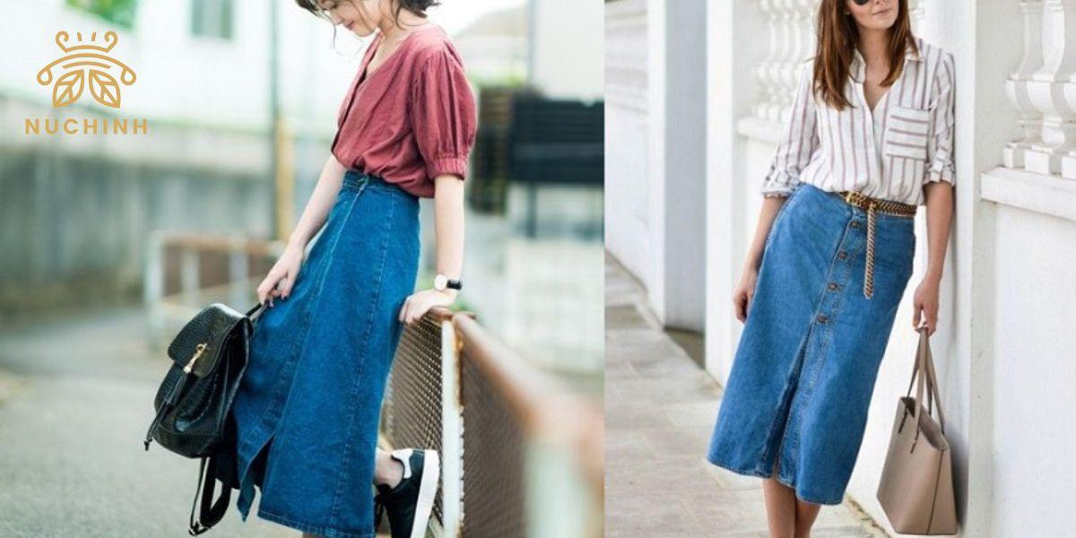 25 Cách Phối Đồ Với Chân Váy Jean Vừa Thời Trang Vừa Hấp Dẫn